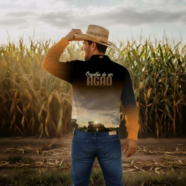 Camisa Agro Laranja Proteção Solar UV50+ - Imagem 4