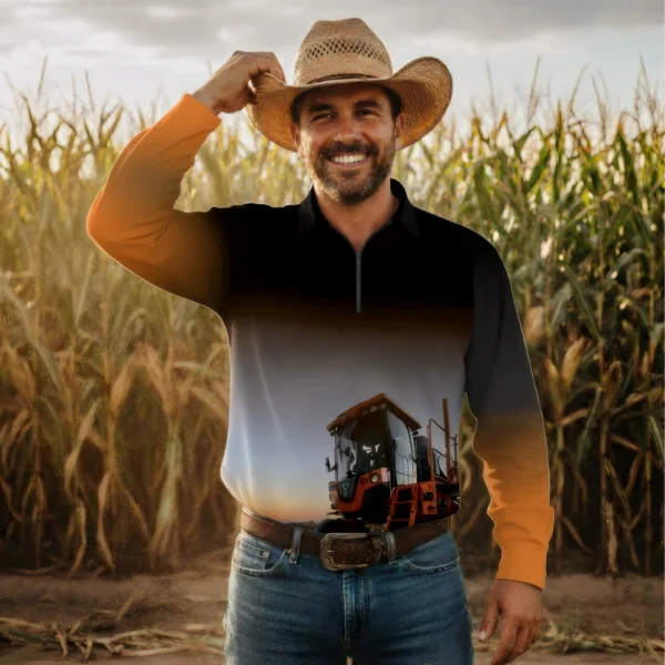Camisa Agro Laranja Proteção Solar UV50+ - Imagem 3