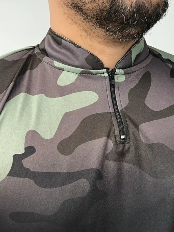 Camisa Camuflada Manga Longa com Zíper - Imagem 4
