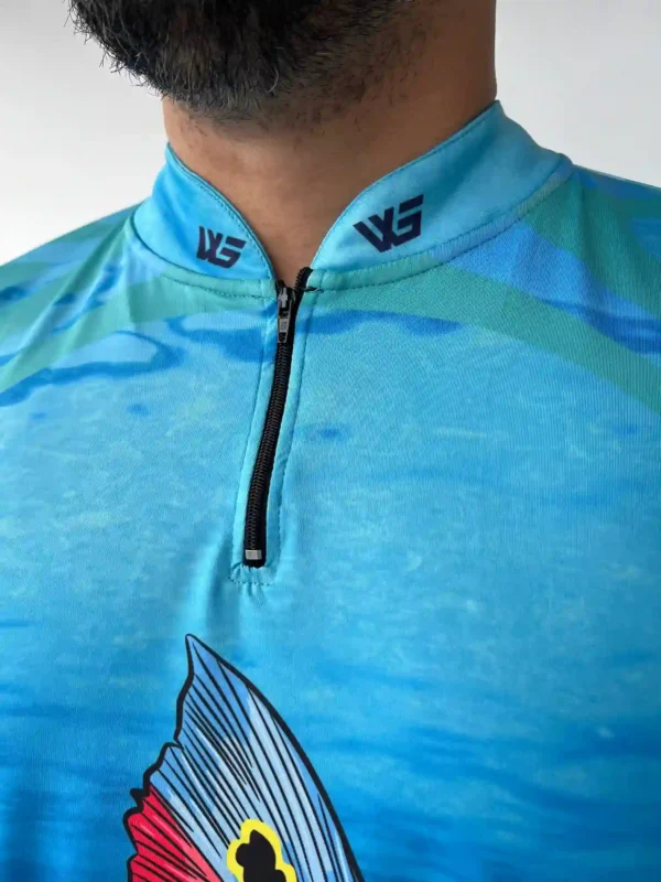 Camisa Pesca Azul Manga Longa Dry Fit Proteção UV50+ - Imagem 3